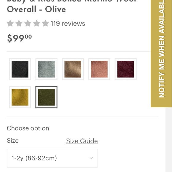 Mama Owl Disana Boiled Merino Wool Overall- Olive, size 12-24 mo - Picture 12 of 12